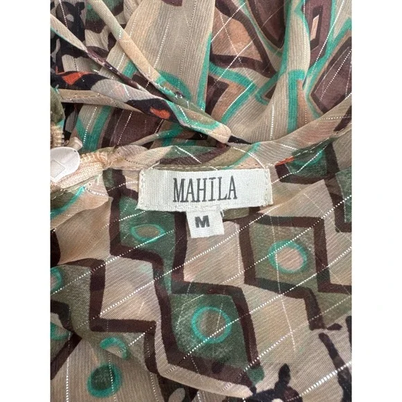 Anthropologie Mahila Sheer V-Neck Kaftan Dress Womens Boho Spring Summer Cruise - Picture 6 of 9